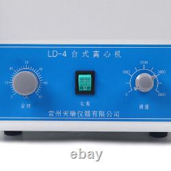 110V Tabletop Electric Low Speed Centrifuge Medical Lab Equipment 4x100ml Tubes