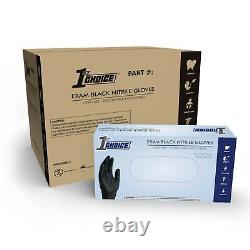 1st Choice Black Nitrile Disposable Exam/Medical Gloves 3 Mil, Latex-Free, 1000