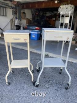 2 Gumco Dental Antique Tables with Wheels Medical Equipment