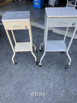 2 Gumco Dental Antique Tables with Wheels Medical Equipment