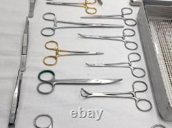25 Piece Aesculap OR Surgical Mediceal Instruments Aesculap Sterilization Tray