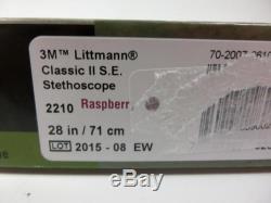 3M Littmann Classic II S. E. Stethoscope, Raspberry Tube, 28 inch, 2210