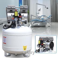 40L Dental Lab Medical Air Compressor Noiseless Oilless Oil free Air Pump 115PSI