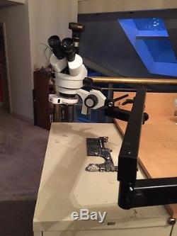 AMSCOPE S3.5X-90X Articulating Stereo Microscope with 54-LED Light + Dig camera