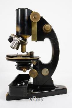 Antique 1912 Carl Zeiss Jena Nr. 180446 Microscope With Brass Parts