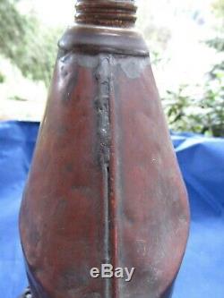 Antique Civil War Era Medical Soldered Tin or Copper Canteen- Screw Off Top