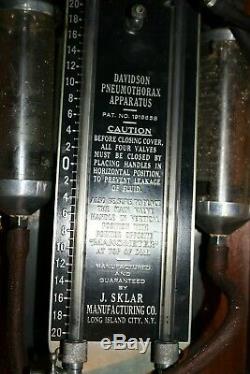 Antique Davidson Pneumothorax Apparatus Medical Scientific Equipment Pat. 1933