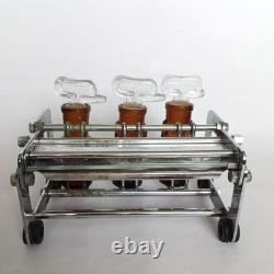 Antique Dental Medicament Stand Complete with Amber Bottles Cotton Dispenser