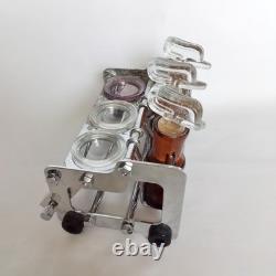 Antique Dental Medicament Stand Complete with Amber Bottles Cotton Dispenser