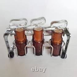 Antique Dental Medicament Stand Complete with Amber Bottles Cotton Dispenser