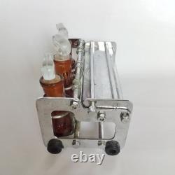 Antique Dental Medicament Stand Complete with Amber Bottles Cotton Dispenser