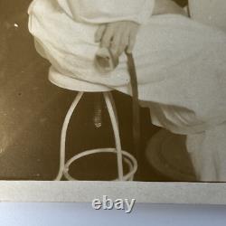 Antique Sepia Photograph Handsome Young Man Dentist Lots Of Equipment Medical