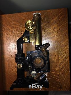 Antique Vintage Leitz Folding Large Field Travelling Microscope Brass
