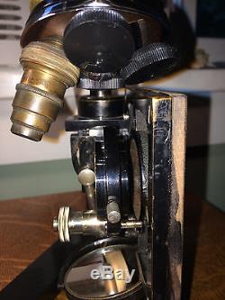 Antique Vintage Leitz Folding Large Field Travelling Microscope Brass