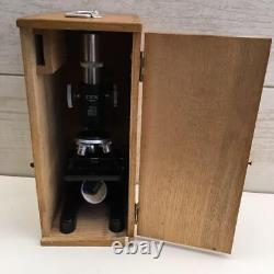 Antique microscope color black with wooden box Medical & Lab Equipment Devices