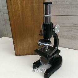 Antique microscope color black with wooden box Medical & Lab Equipment Devices