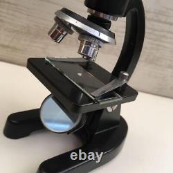 Antique microscope color black with wooden box Medical & Lab Equipment Devices