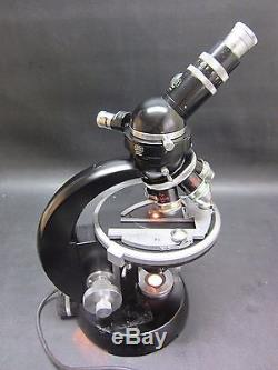 CARL ZEISS Microscope with Wood Case & Accessories Excellent