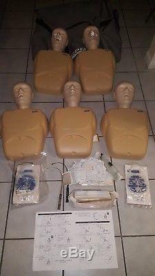 CPR PROMPT Training Manikin Set 5 heads 5 torso Adult/ packs of lung bags