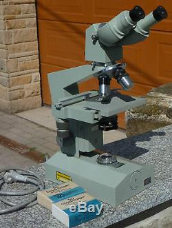 Carl Zeiss Jena 1Q Mikroskop, Labor/Forschungsmikroskop mit Beleuchtung