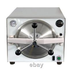 Dental Autoclave Steam Sterilizer 900W 110V Lab Equipment Medical Use A++