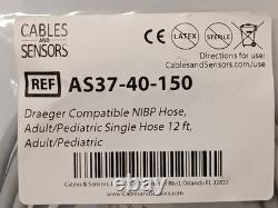 Dräger-Siemens Compatible AS37-40-150 NIBP Hose, Adult/Pediatric, Single Tube