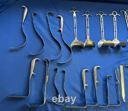 Large set of Surgical Retractors Abdominal, Soft Tissue, Spinal & more withcase