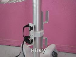 Medical Equipment Monitor Cart Stand with Quick Release Mount, Basket, Cord Wrap