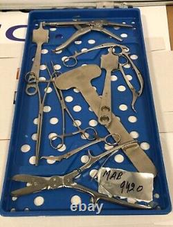Misc Surgical Instruments W-blue Tray 8pcs-mab-9420