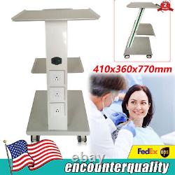 Mobile Dental Trolley Cart Built-in Socket Medical Trolley Equipment Three Layer