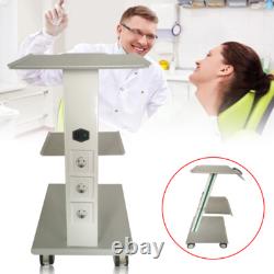 Mobile Dental Trolley Cart Built-in Socket Medical Trolley Equipment Three Layer