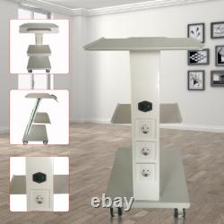 Mobile Dental Trolley Cart Built-in Socket Medical Trolley Equipment Three Layer