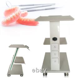Mobile Dental Trolley Cart Built-in Socket Medical Trolley Equipment Three Layer
