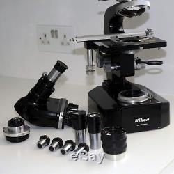 Nikon Trinocular microscope complete with 4 objectives 4 10 20 40 + extras