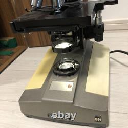 Olympus Microscope ×4 10 40 100 Black Silver Color with Case Medical Equipment