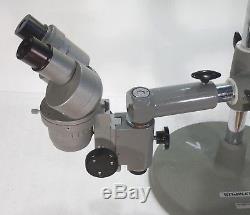 Olympus Stereomikroskop Stereolupe VT-II Stemi / Vergr. 10x + 20x / Boom Stand