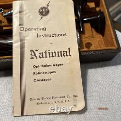Ophthalmoscope NEI Antique Vintage Medical Equipment with Case & instructions