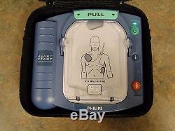 Philips Heartstart Onsite HS1 AED Defibrillator M5066A & Battery Pads in Case
