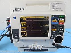 Physio Control Biphasic Lifepak 12 with SpO2 EtCO2 NIBP Batteries Charger