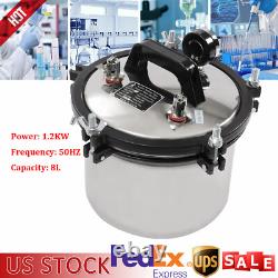 Professional 8L Steam Autoclave Sterilizer for Lab Equipment Culture Medium NEW