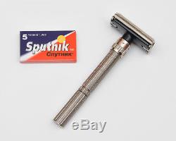 RUSSIAN DOUBLE-EDGE ADJUSTABLE SAFETY RAZOR'IDEAL' WITH CASE + 5 BLADES