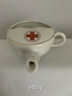 Red Cross Sipping Cup, Ceramic Or Porcelain Medical Sipping Cup RARE WW1