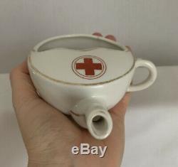 Red Cross Sipping Cup, Ceramic Or Porcelain Medical Sipping Cup RARE WW1