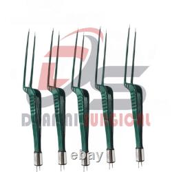 Reusable Non-Stick Bayonet Bipolar Forceps 8 Green Electrosurgery Instruments