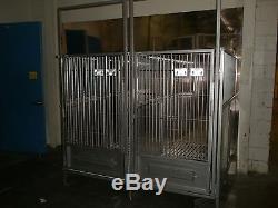 Stainless Steel Dog Kennel / Cage 60' Deep X 38 Wide Bank Of 5
