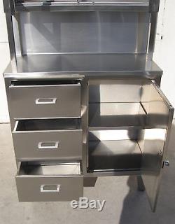 Stainless Steel Medical Storage Cabinet, Kennedy Style, with Narcotics Locker