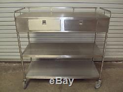 Stainless Steel Table Two Drawer Three Shelf Surgical Surgery OR Supply Cabinet