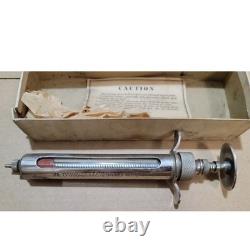 The H E Hamilton Syringe No 701 Vintage Medical Glass Metal