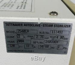 Tuttnauer 2540EA 120V Automatic Dental Tattoo Medical Steam Sterilizer Autoclave