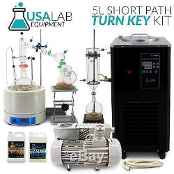 USA Lab 5000mL / 5L Turn Key Short Path Distillation Kit Used Agilent MS40+